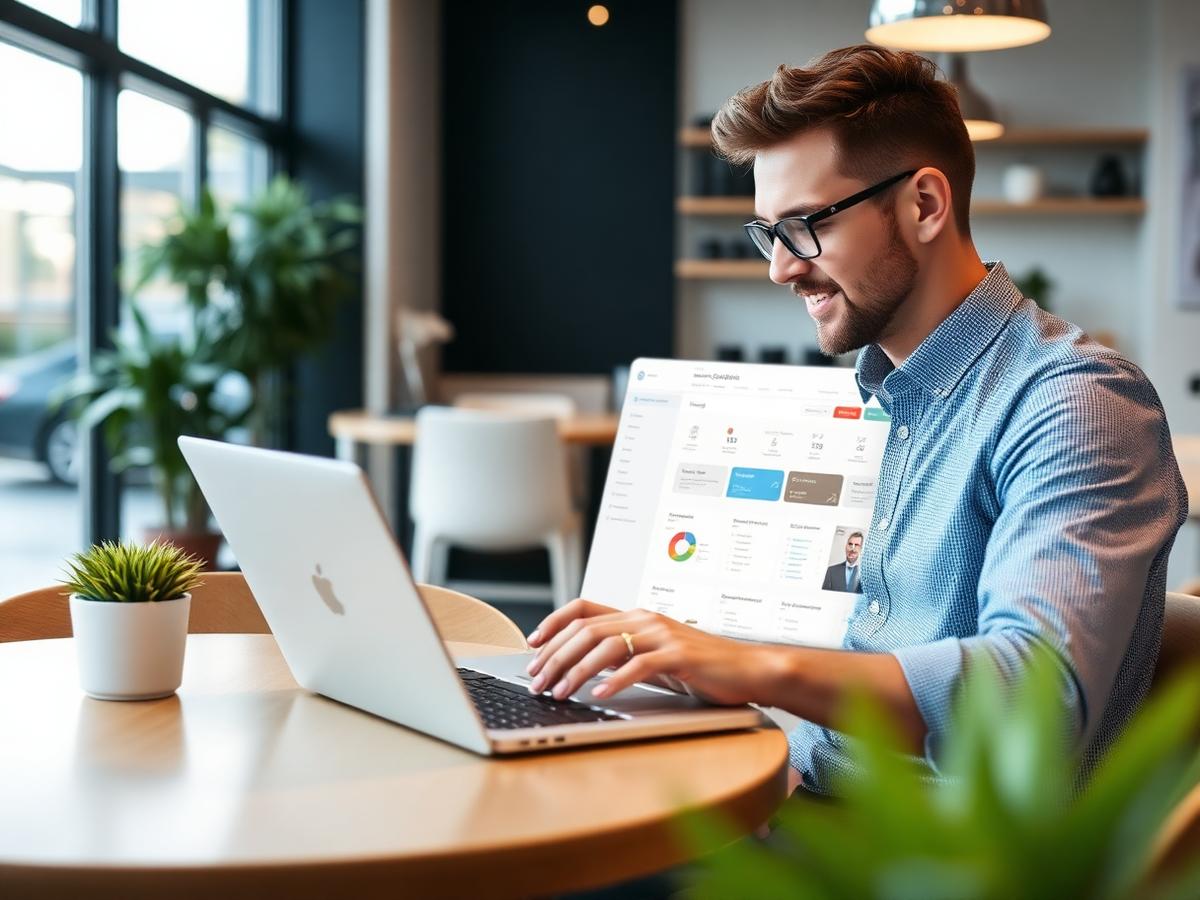 Australian small business owner managing their website