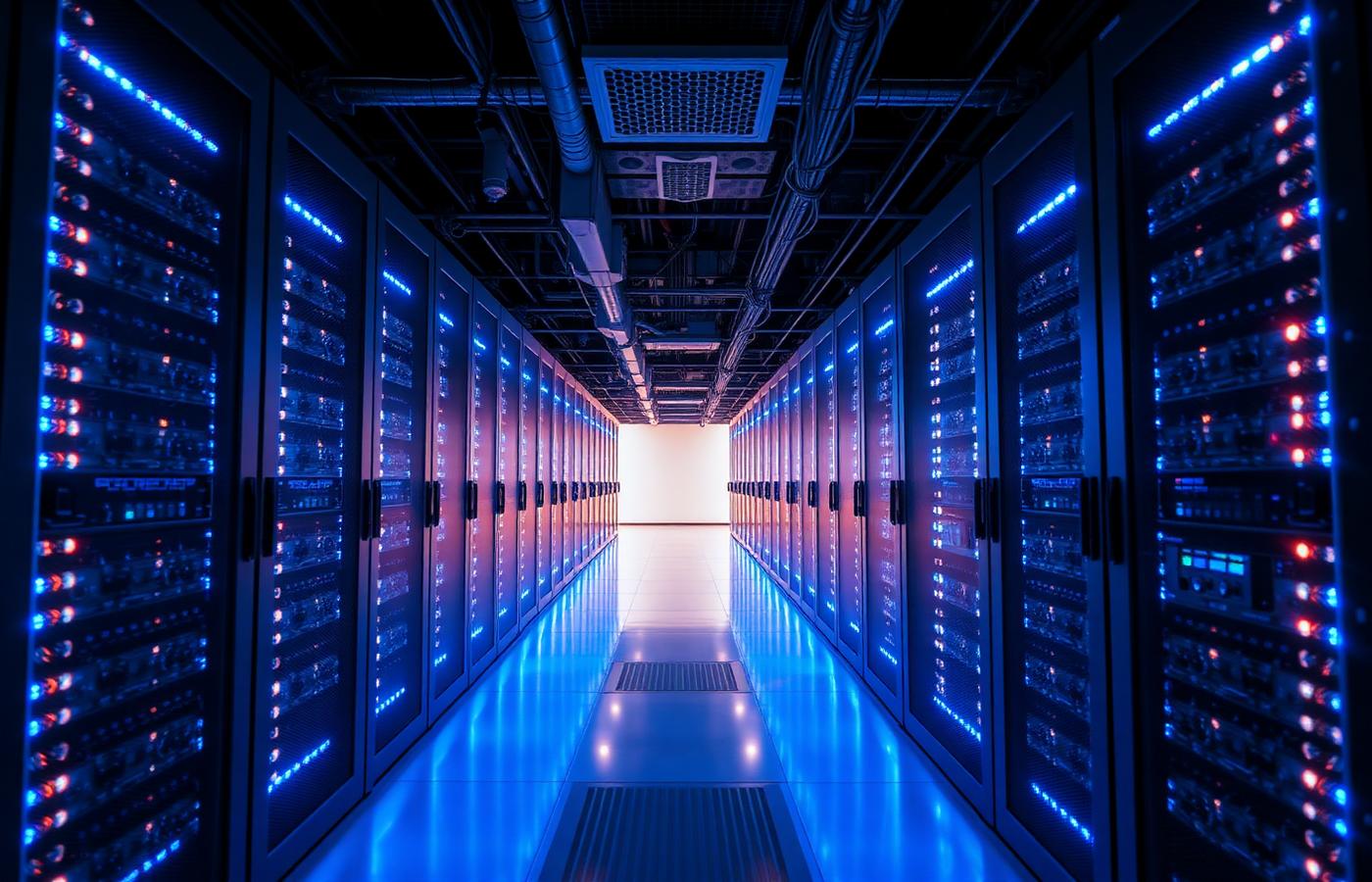 Server racks inside an Australian data centre